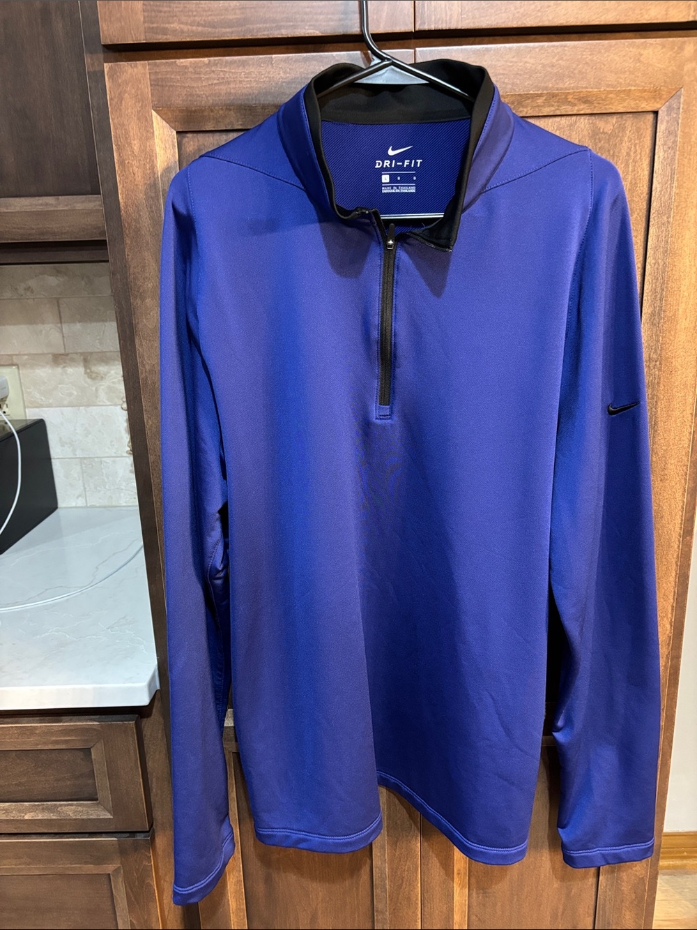 Nike Dri-FIT Quarter-Zip Long Sleeve Shirt Jacket - Royal Blue & Black Size L